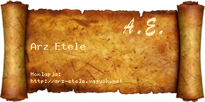 Arz Etele névjegykártya